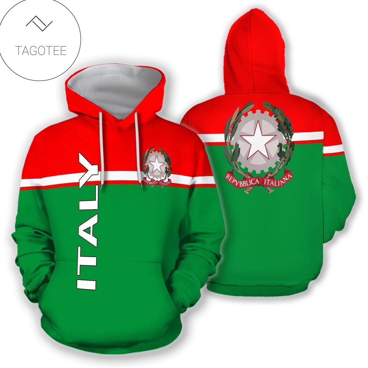 Viticstoreac Green And Red Italy Hoodie