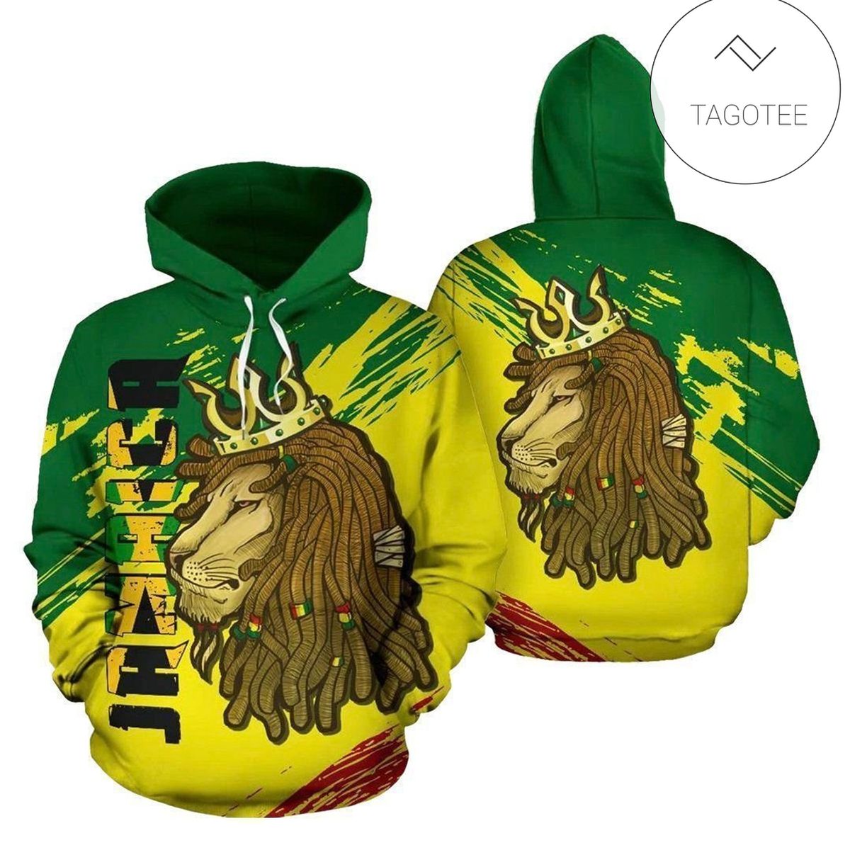 Viticstoreac Jamaica Pullover Green And Yellow Hoodie