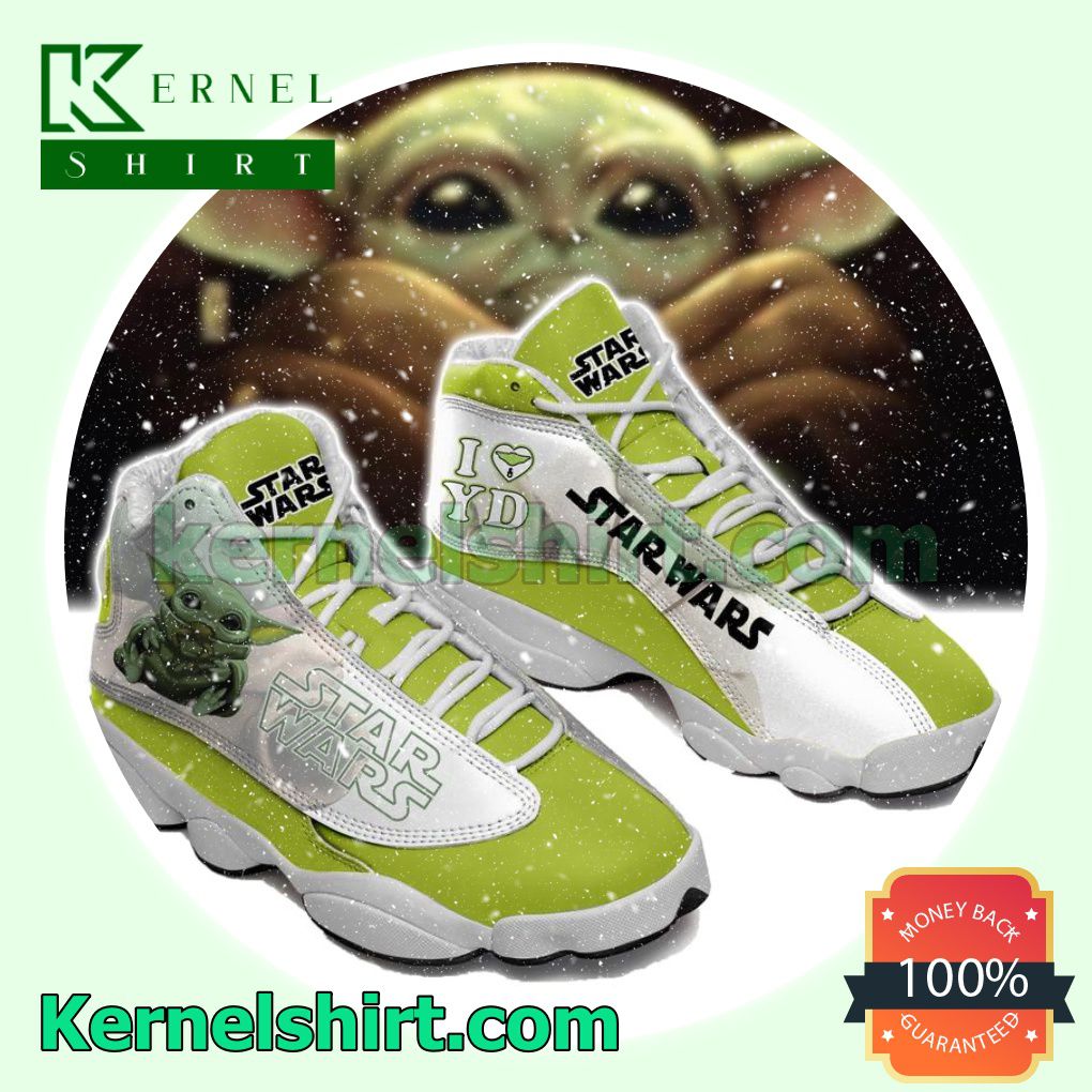 Baby Yoda From Star Wars Green White Nike Sneakers