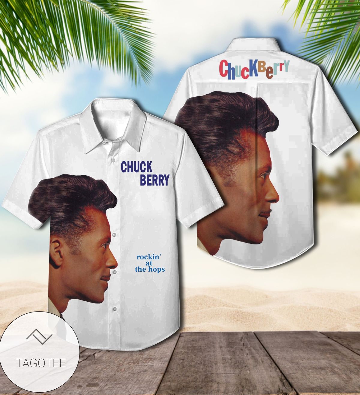 Chuck Berry Rockin' At The Hops Album Cover Hawaiian Shirt