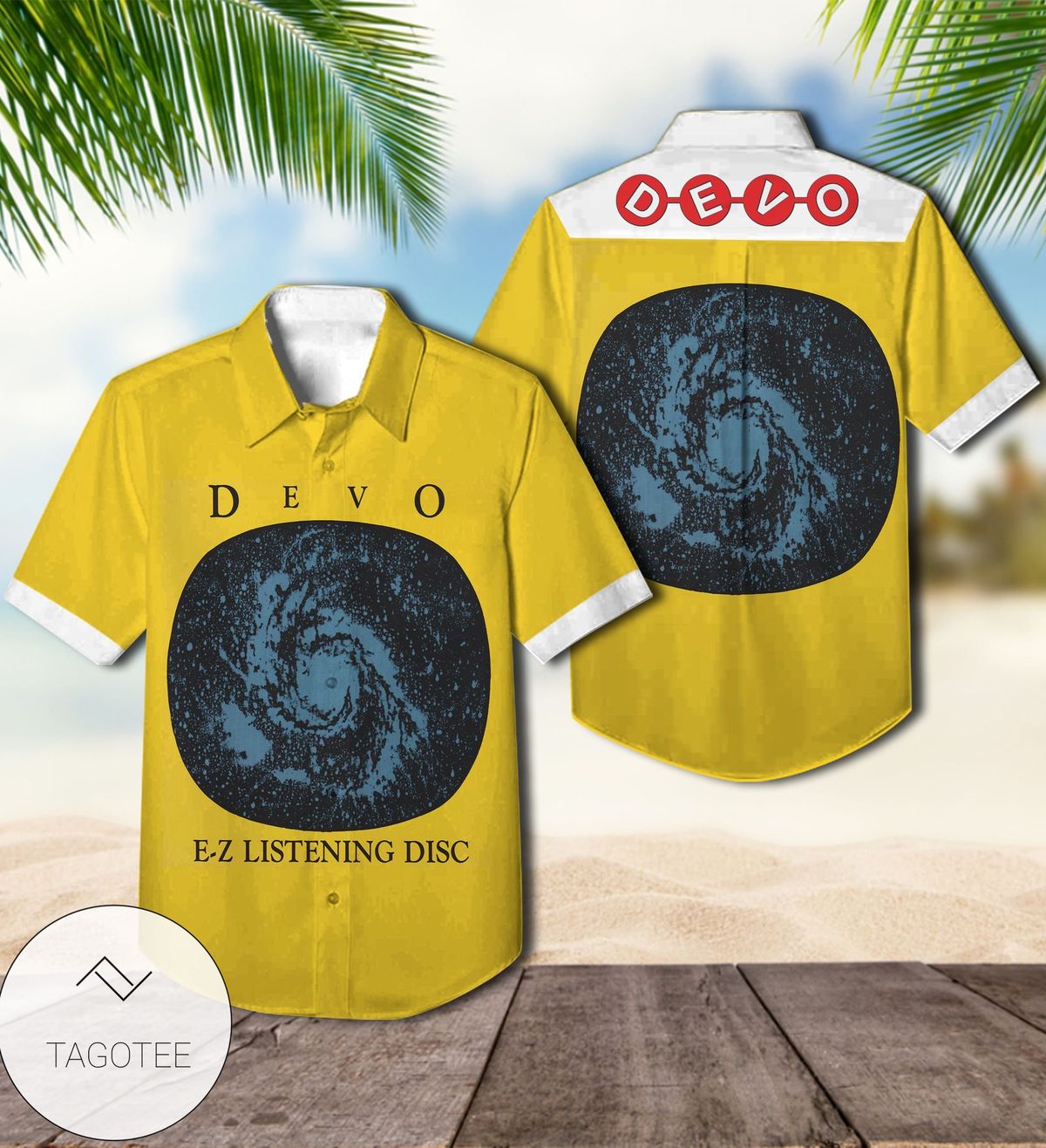 Devo E-z Listening Disc Compilation Album Cover Hawaiian Shirt