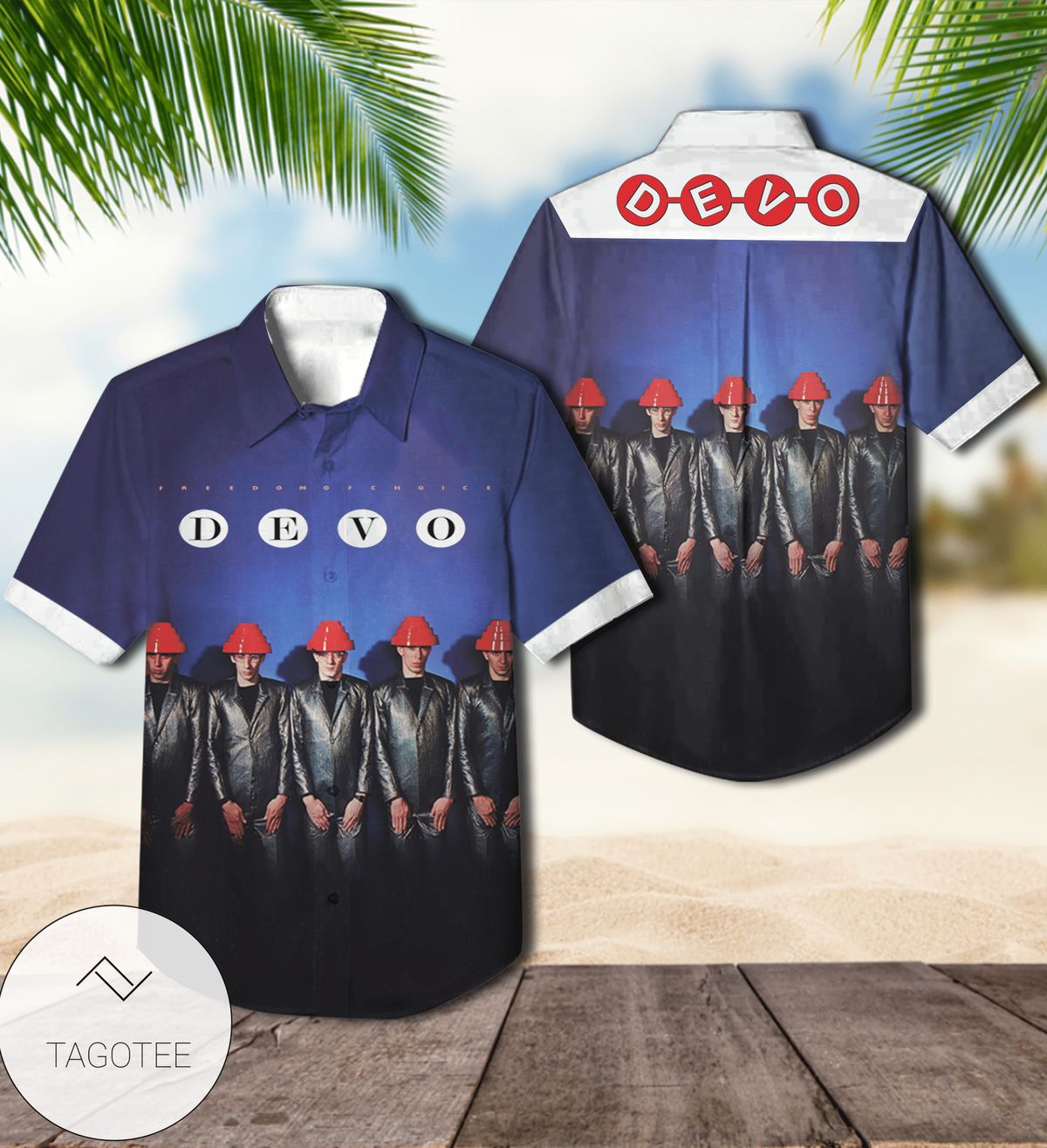Devo Freedom Of Choice Album Cover Hawaiian Shirt