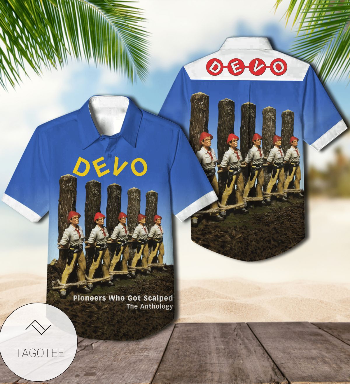 Devo Pioneers Who Got Scalped The Anthology Compilation Album Cover Hawaiian Shirt