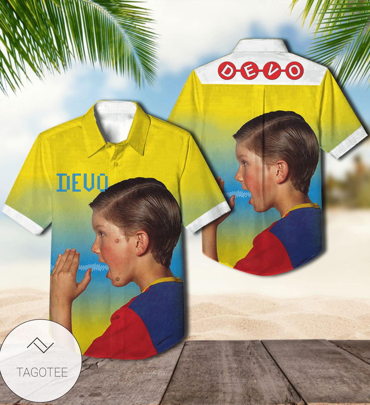 Devo Shout Album Cover Hawaiian Shirt