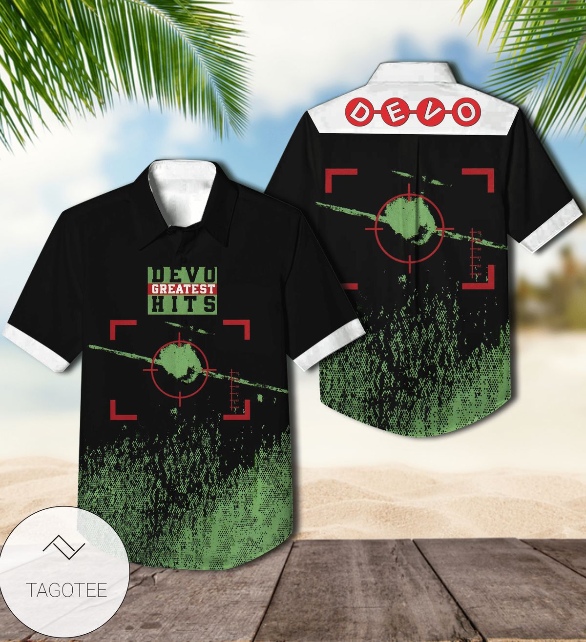 Devo's Greatest Hits Album Cover Hawaiian Shirt