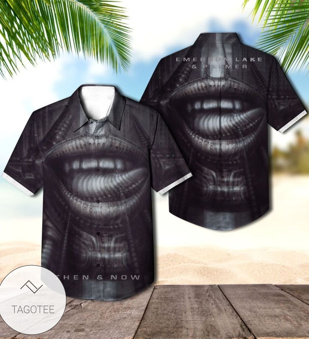 Emerson Lake And Palmer Then And Now Album Cover Hawaiian Shirt