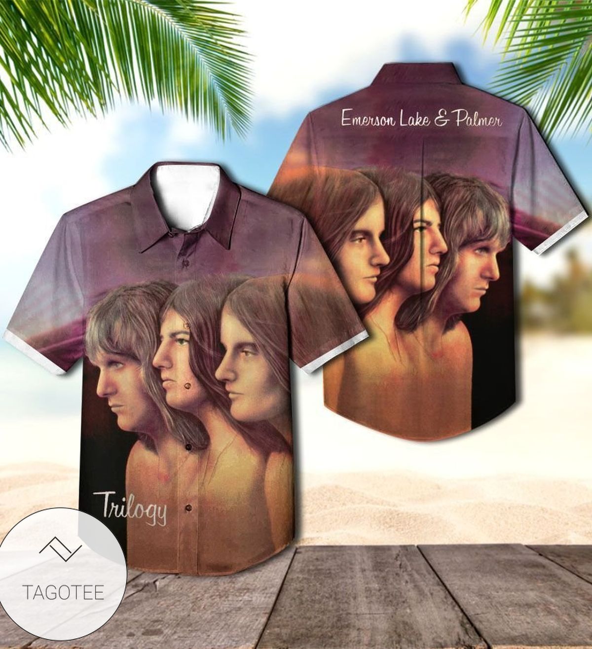 Emerson Lake And Palmer Trilogy Album Cover Hawaiian Shirt