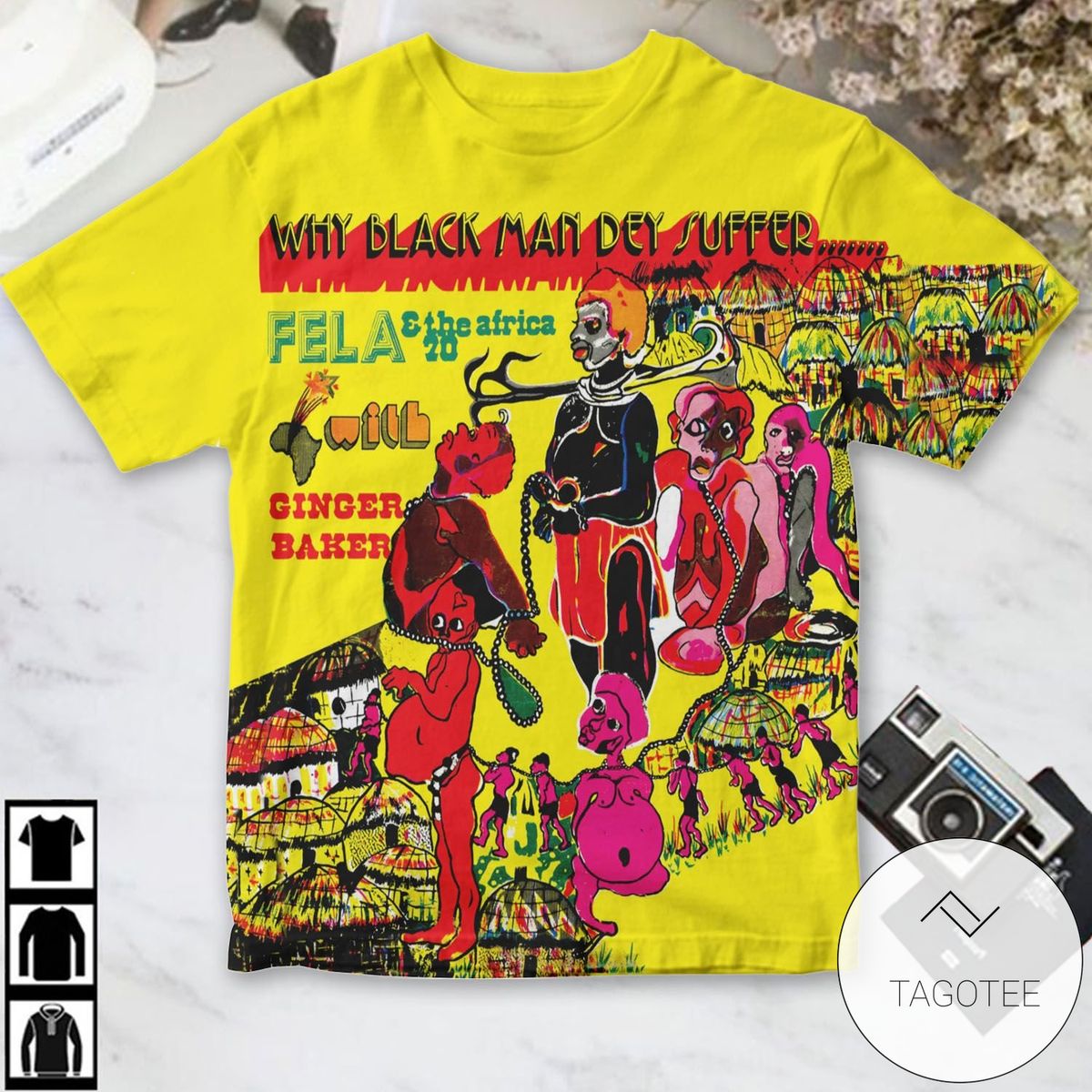 Fela Kuti Why Black Man Dey Suffer Album Cover Shirt