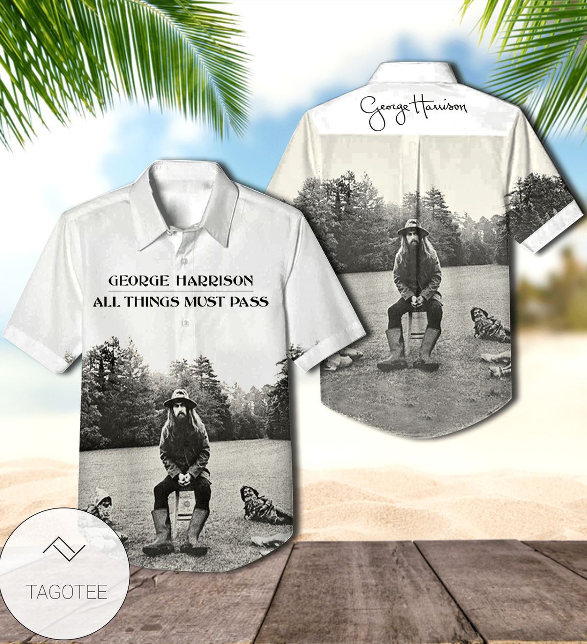 George Harrison All Things Must Pass Album Cover Hawaiian Shirt