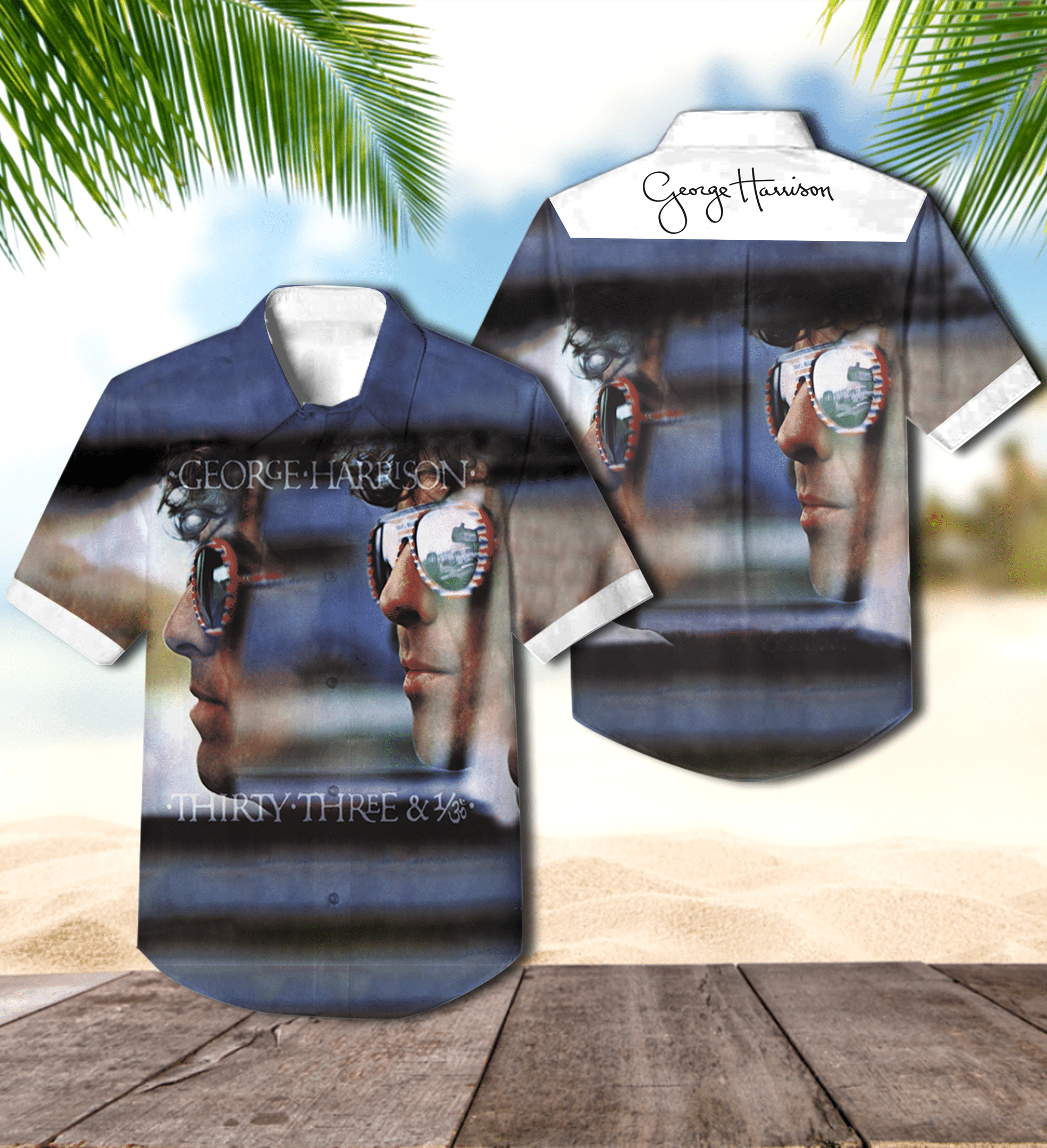 George Harrison Thirty Three And 1/3  Album Cover Hawaiian Shirt