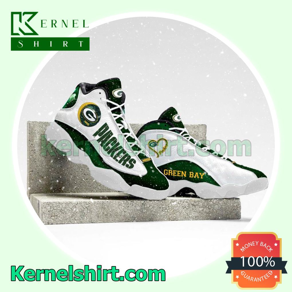 Green Bay Packers Black White Nike Sneakers