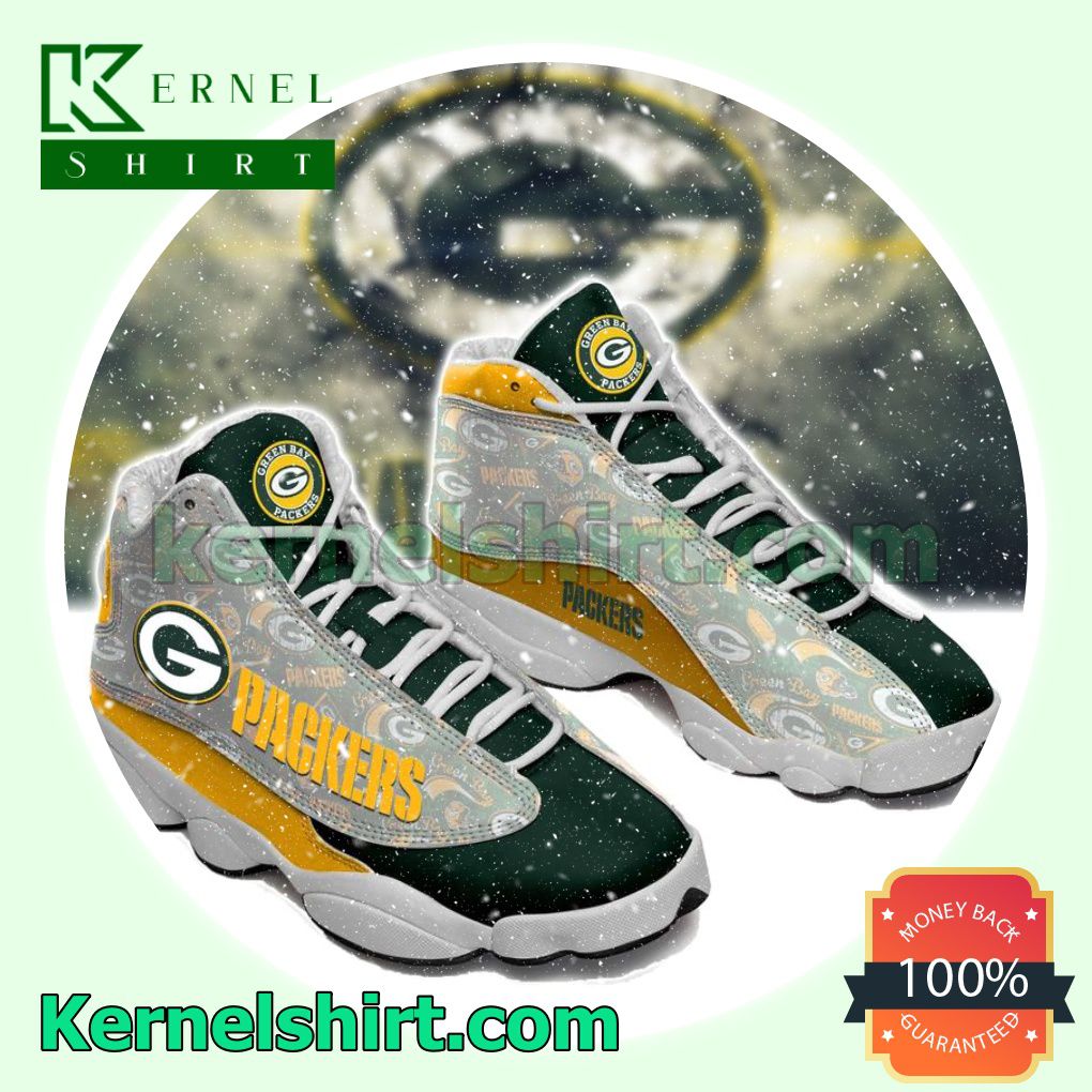 Green Bay Packers Green Yellow Nike Sneakers