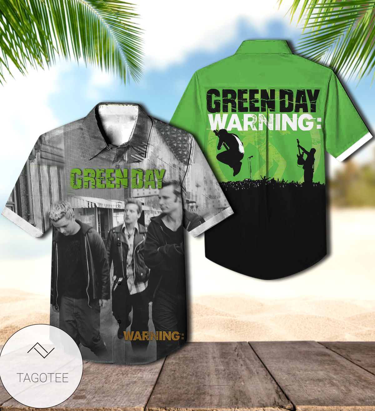 Green Day Warning Album Cover Hawaiian Shirt