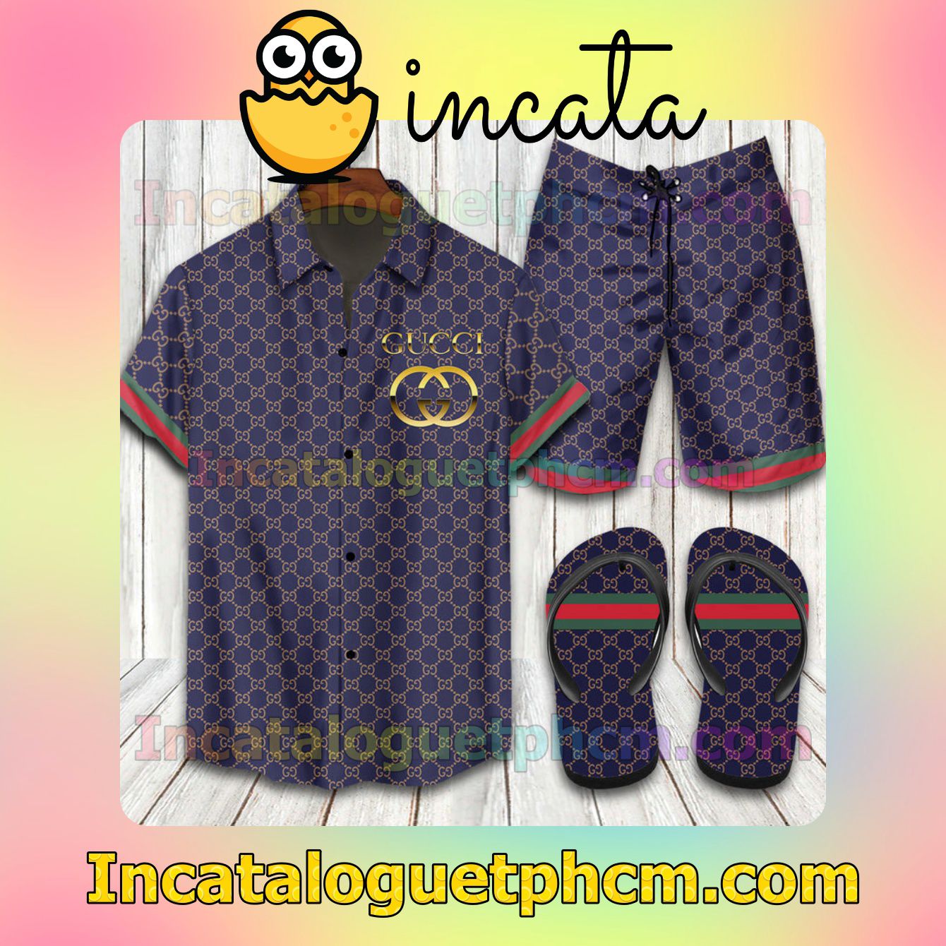 Gucci 2022 Purple Aloha Shirt And Shorts