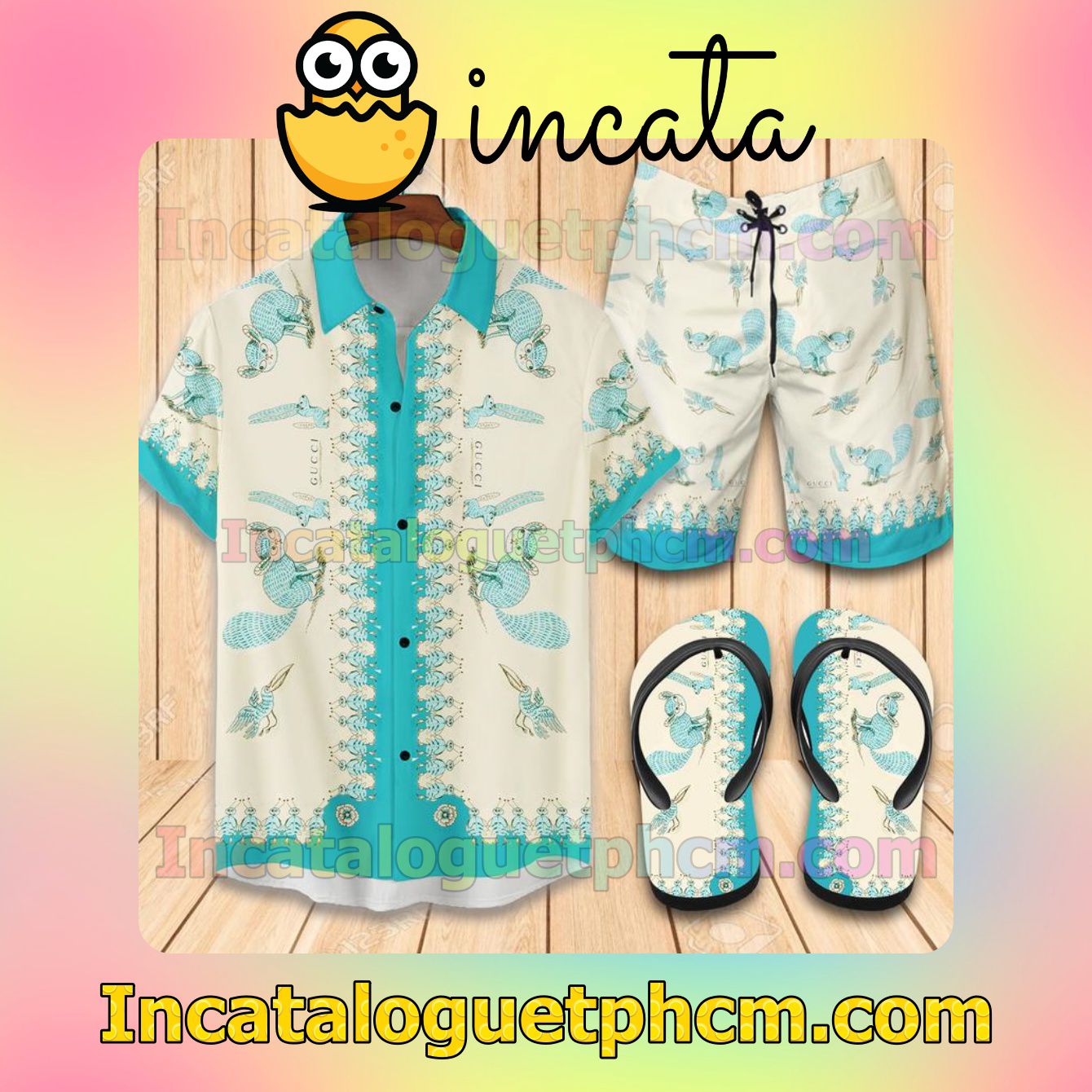 Gucci Freya Hartas Iccug Aloha Shirt And Shorts