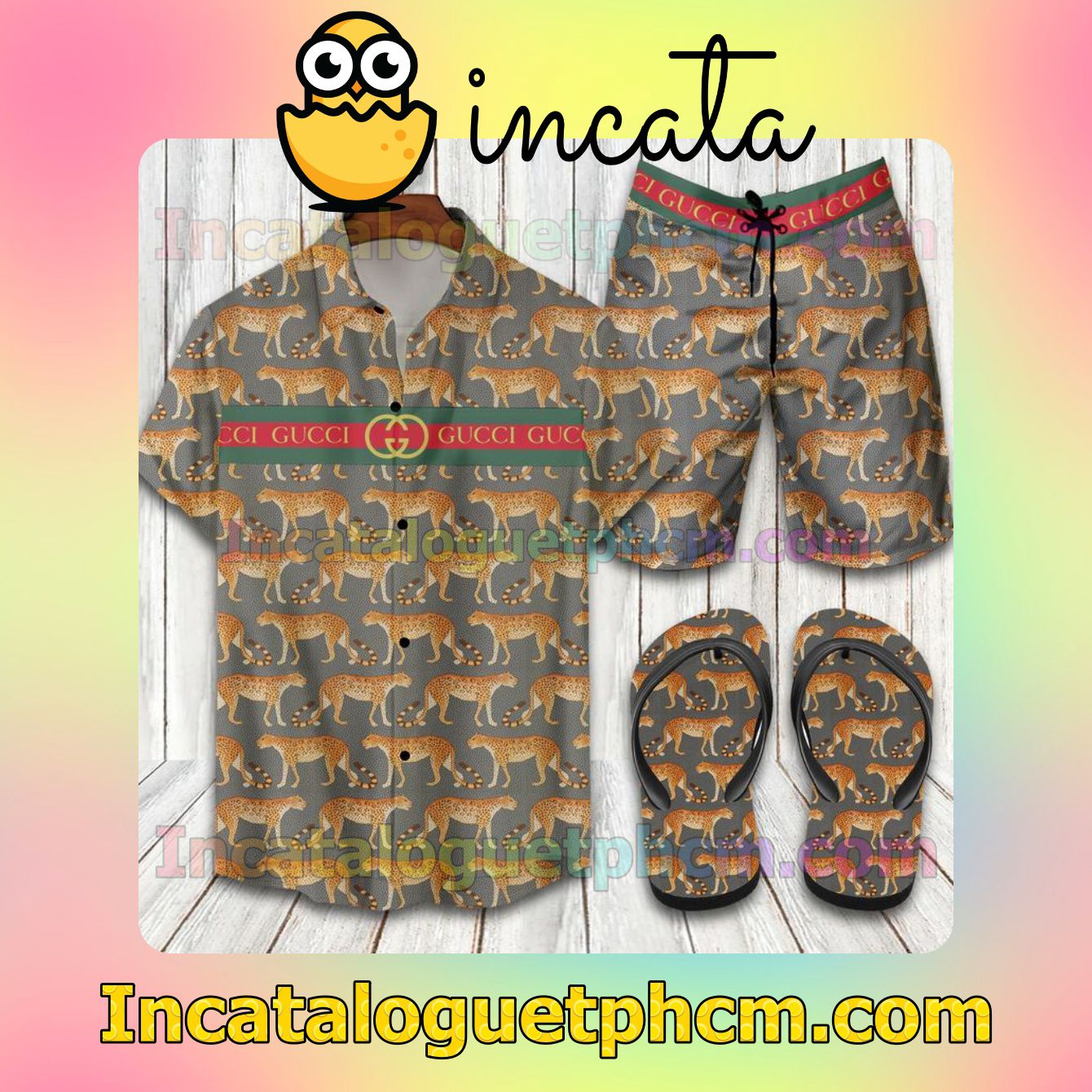 Gucci Panther Aloha Shirt And Shorts