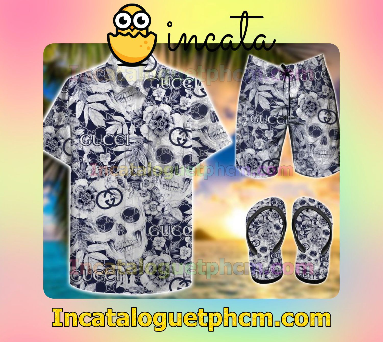 Gucci Skull Aloha Shirt And Shorts