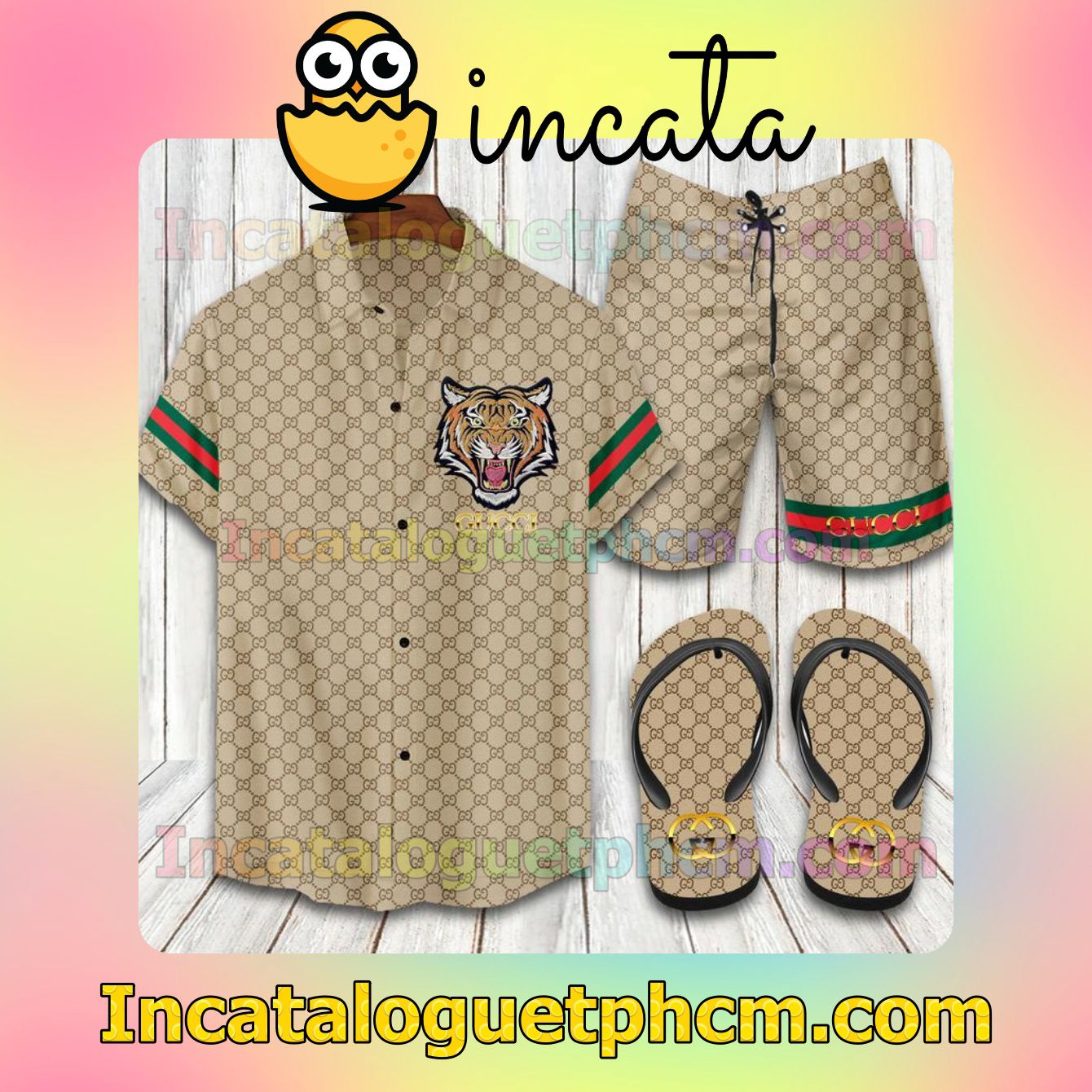 Gucci Tiger Aloha Shirt And Shorts