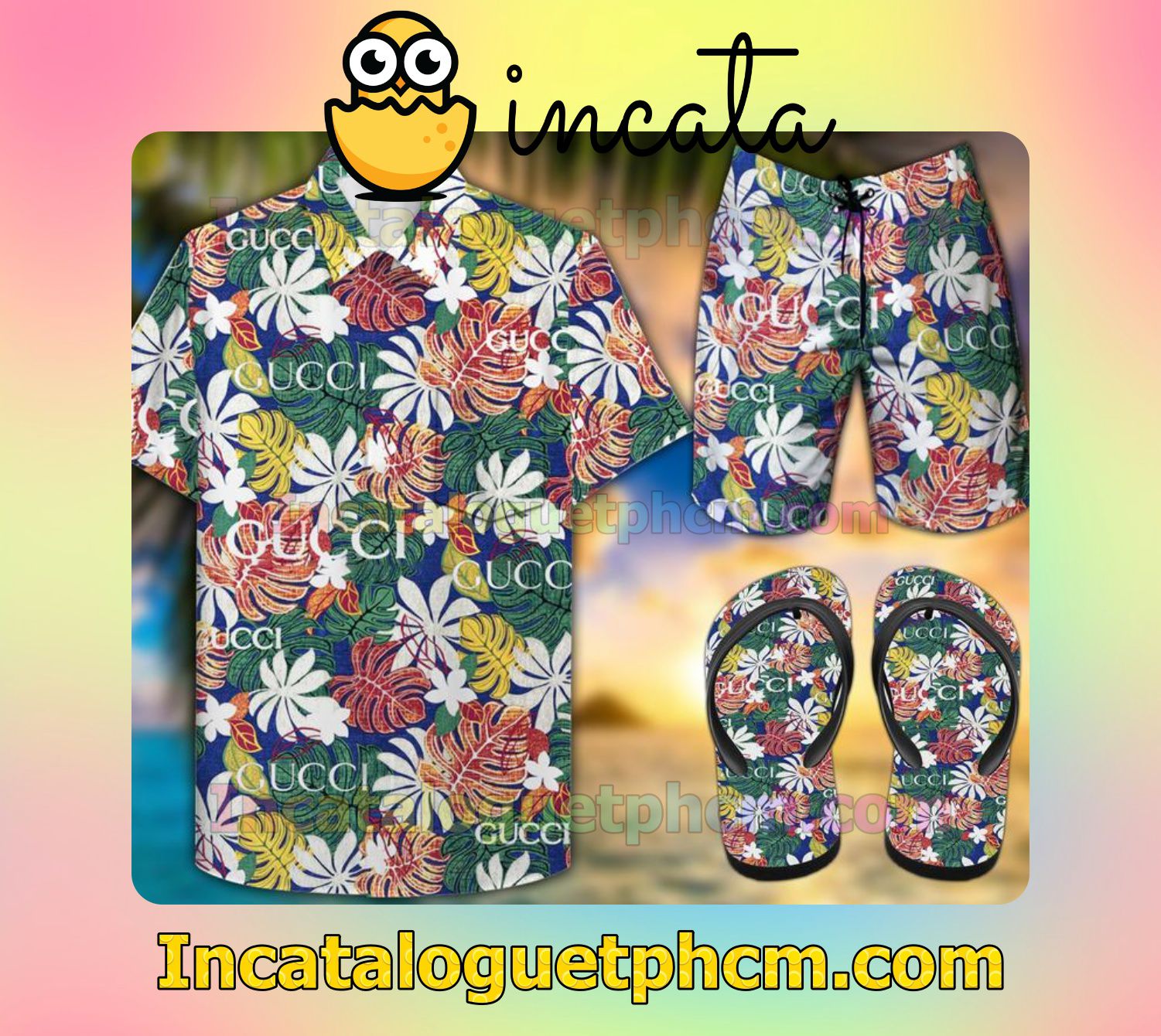 Gucci Tropical Vintage Aloha Shirt And Shorts