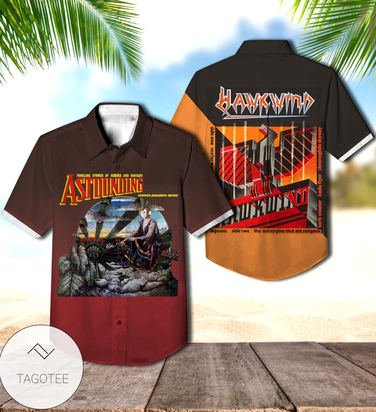 Hawkwind Astounding Sounds Amazing Music Album Cover Hawaiian Shirt