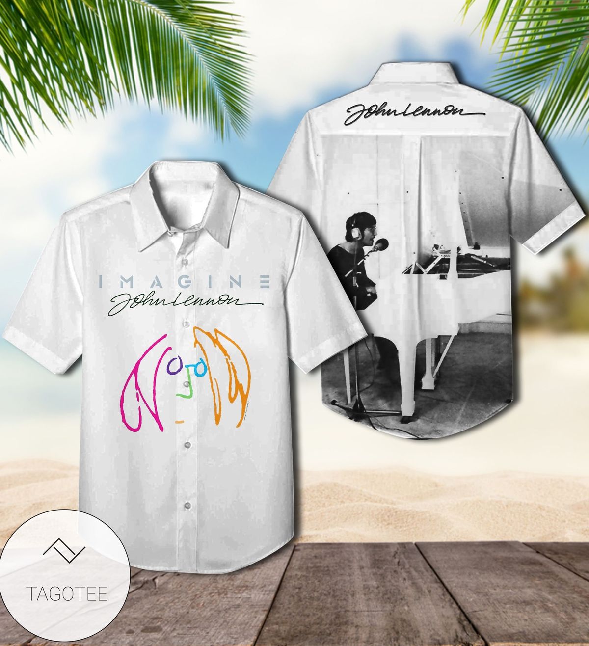Imagine John Lennon Soundtrack Album Cover Hawaiian Shirt