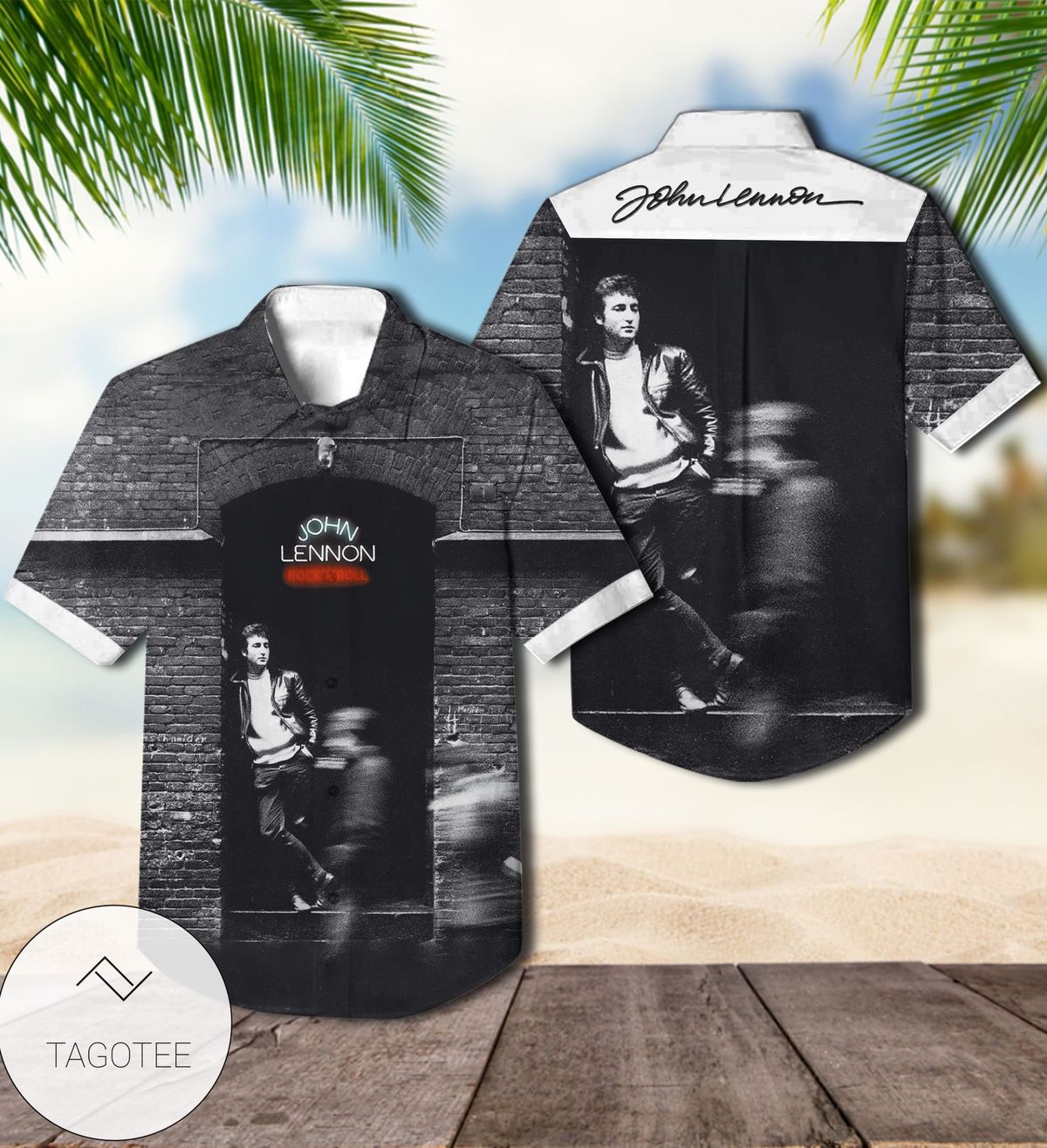 John Lennon Rock 'n' Roll Album Cover Hawaiian Shirt