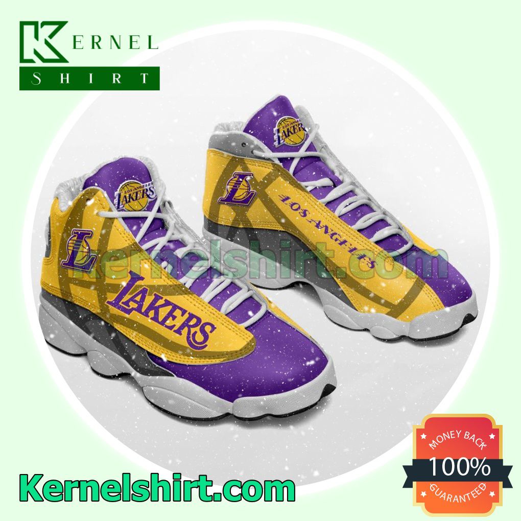 Los Angeles Lakers Team Form Yellow Purple Nike Sneakers