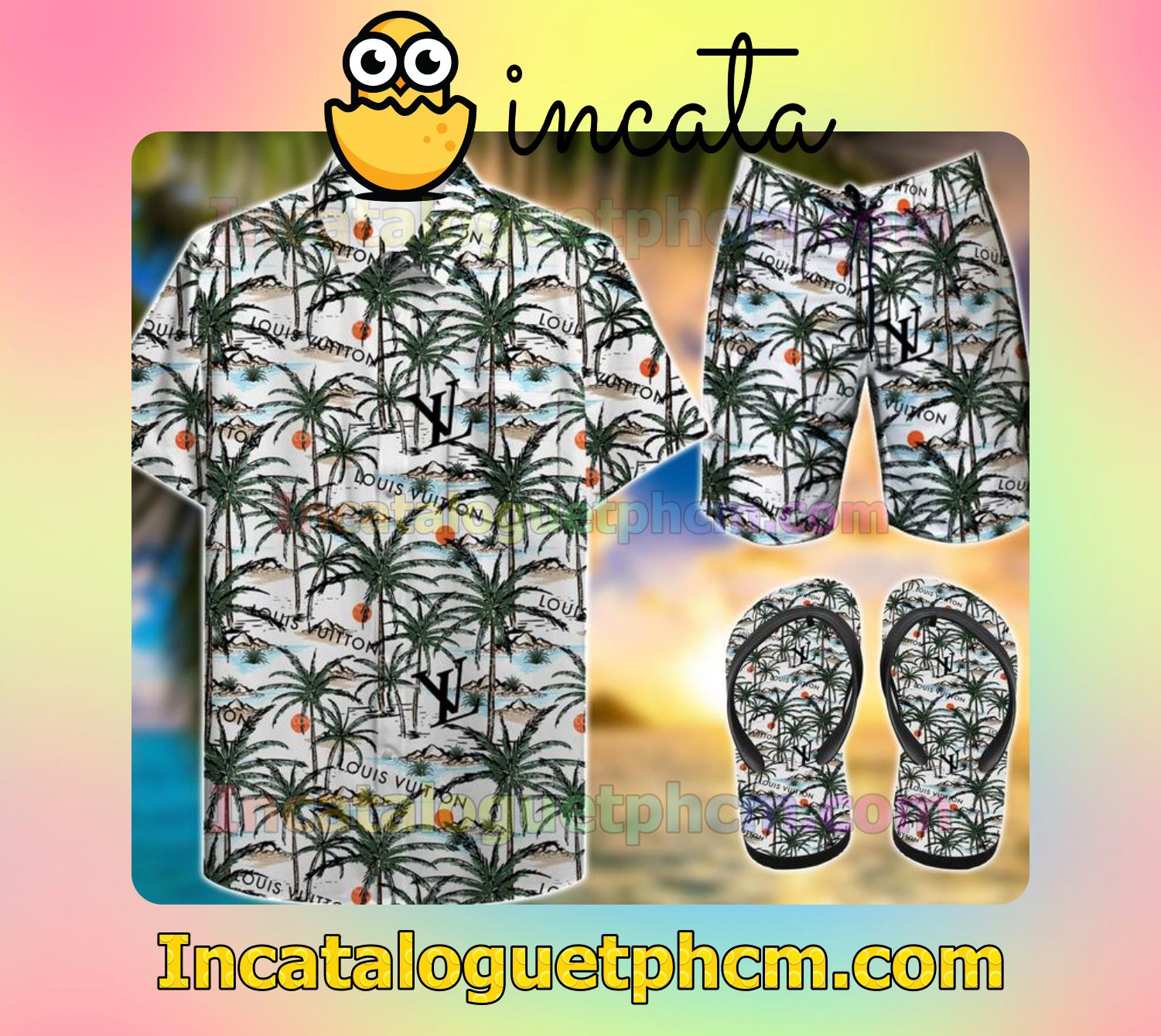 Louis Vuitton Coconut Tree Aloha Shirt And Shorts