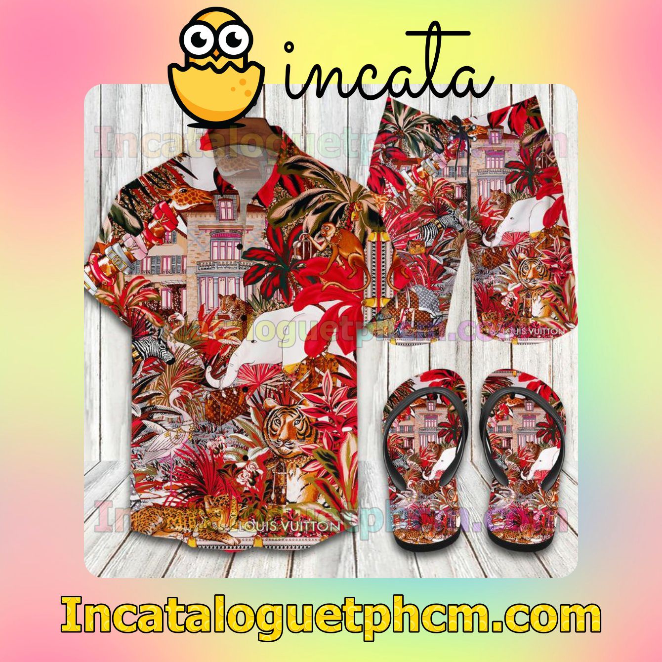 Excellent Louis Vuitton Many Animals Aloha Shirt And Shorts