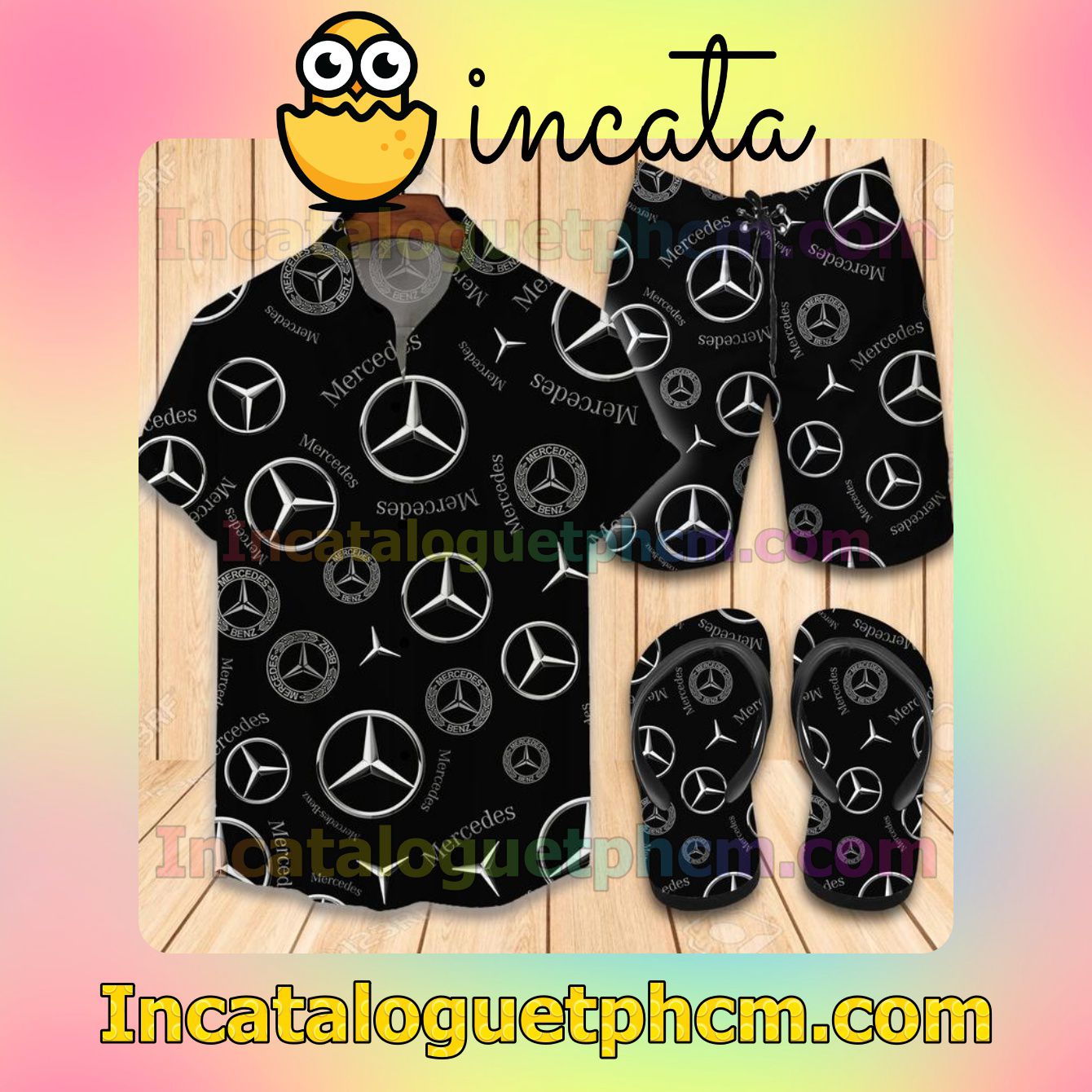 Unique Mercedes Logo Aloha Shirt And Shorts