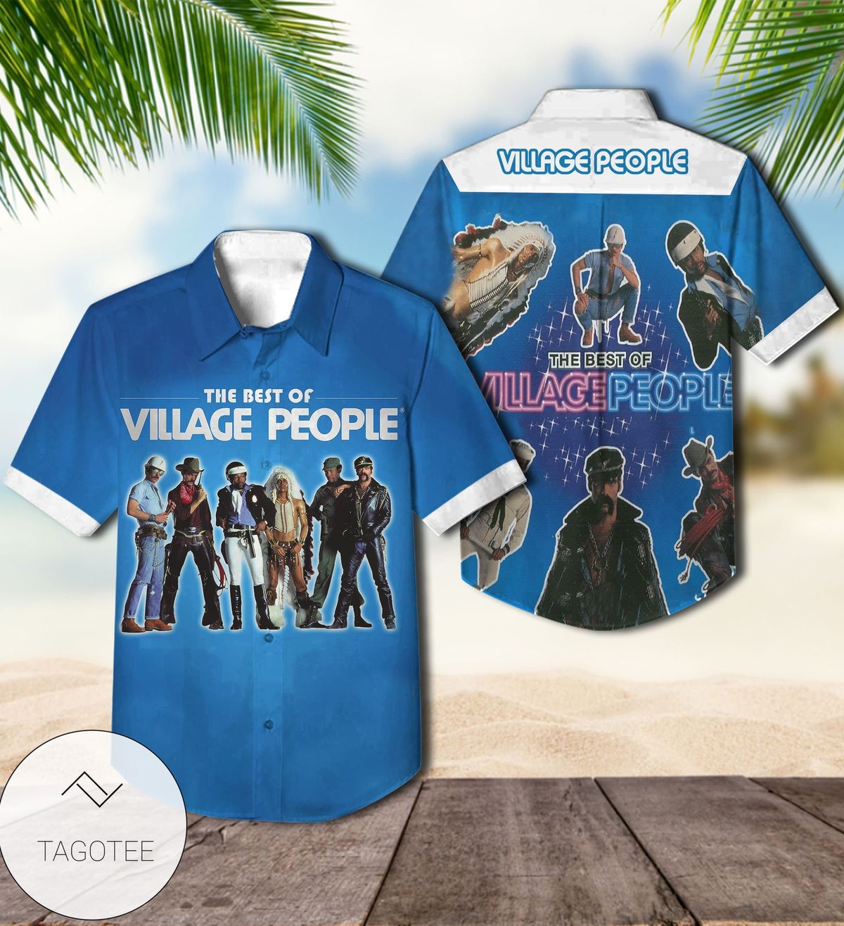 The Best Of Village People Blue Hawaiian Shirt