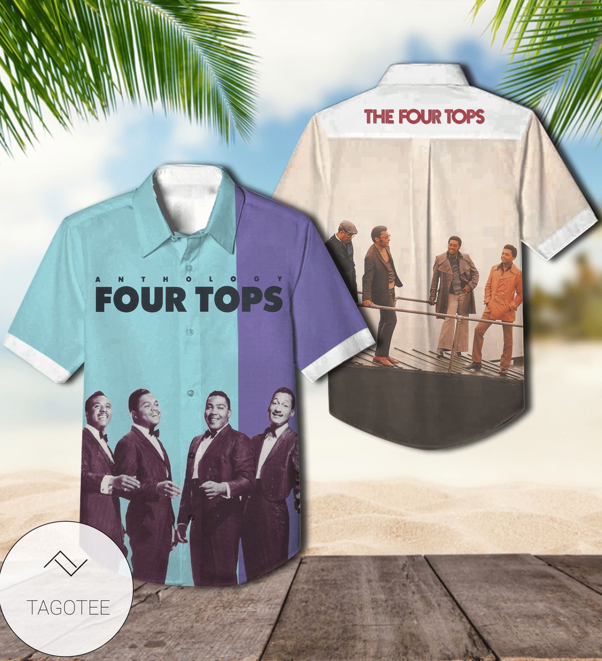 The Four Tops Anthology Album Cover Hawaiian Shirt