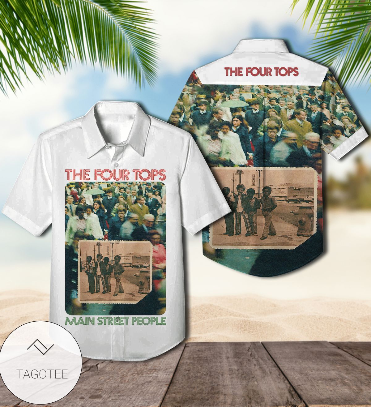 The Four Tops Main Street People Album Cover Hawaiian Shirt