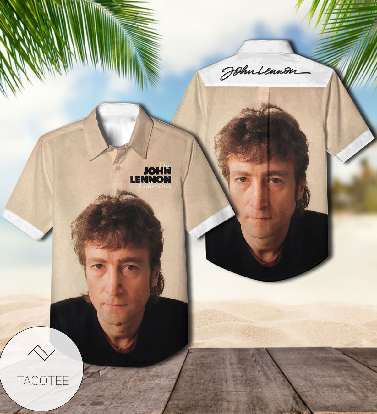 The John Lennon Collection Compilation Album Cover Hawaiian Shirt