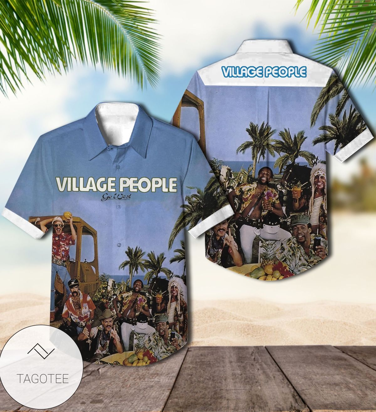 Village People Go West Album Cover Hawaiian Shirt