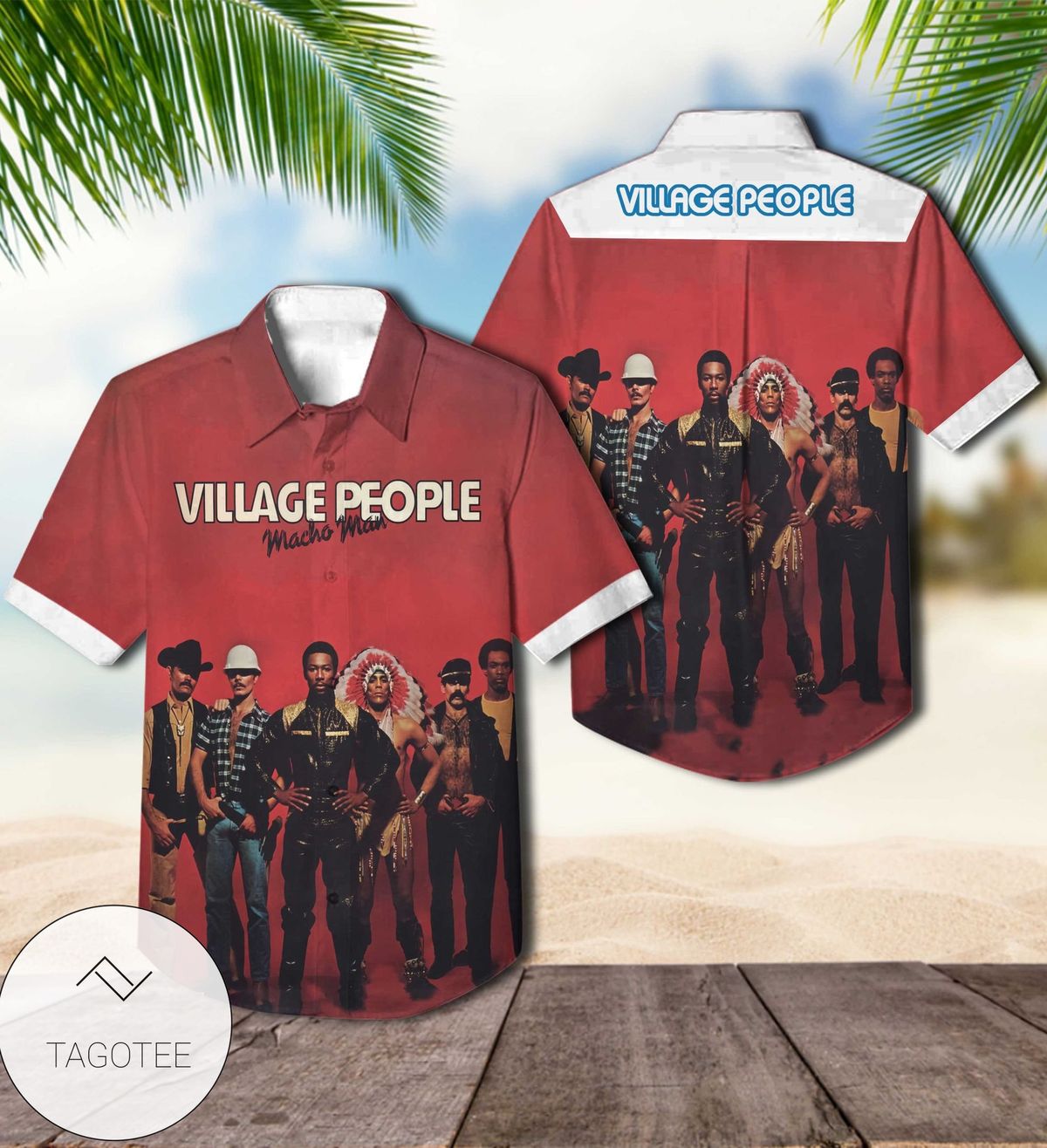 Village People Macho Man Album Cover Hawaiian Shirt