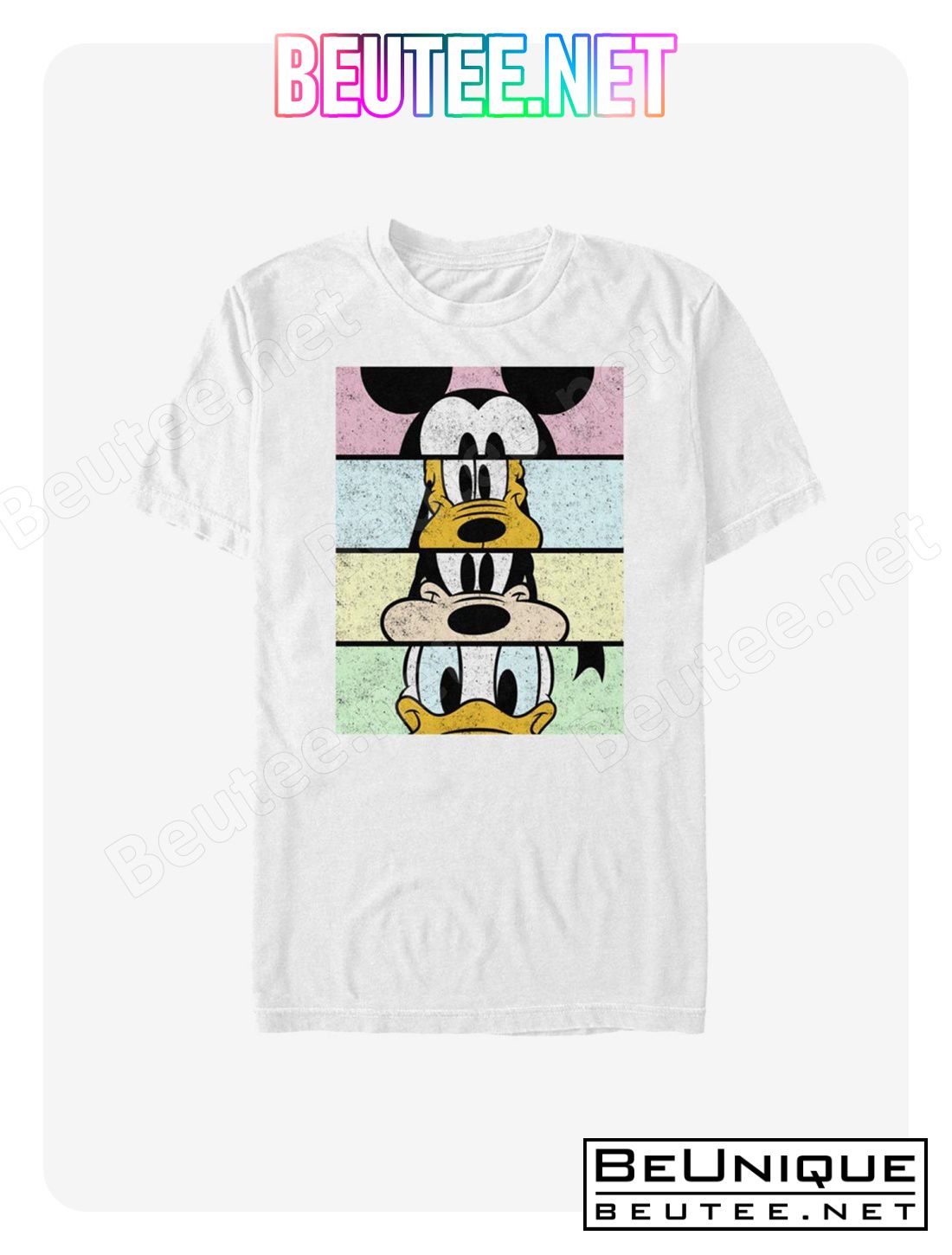 Disney Mickey Mouse Crew Cropped Faces T-Shirt