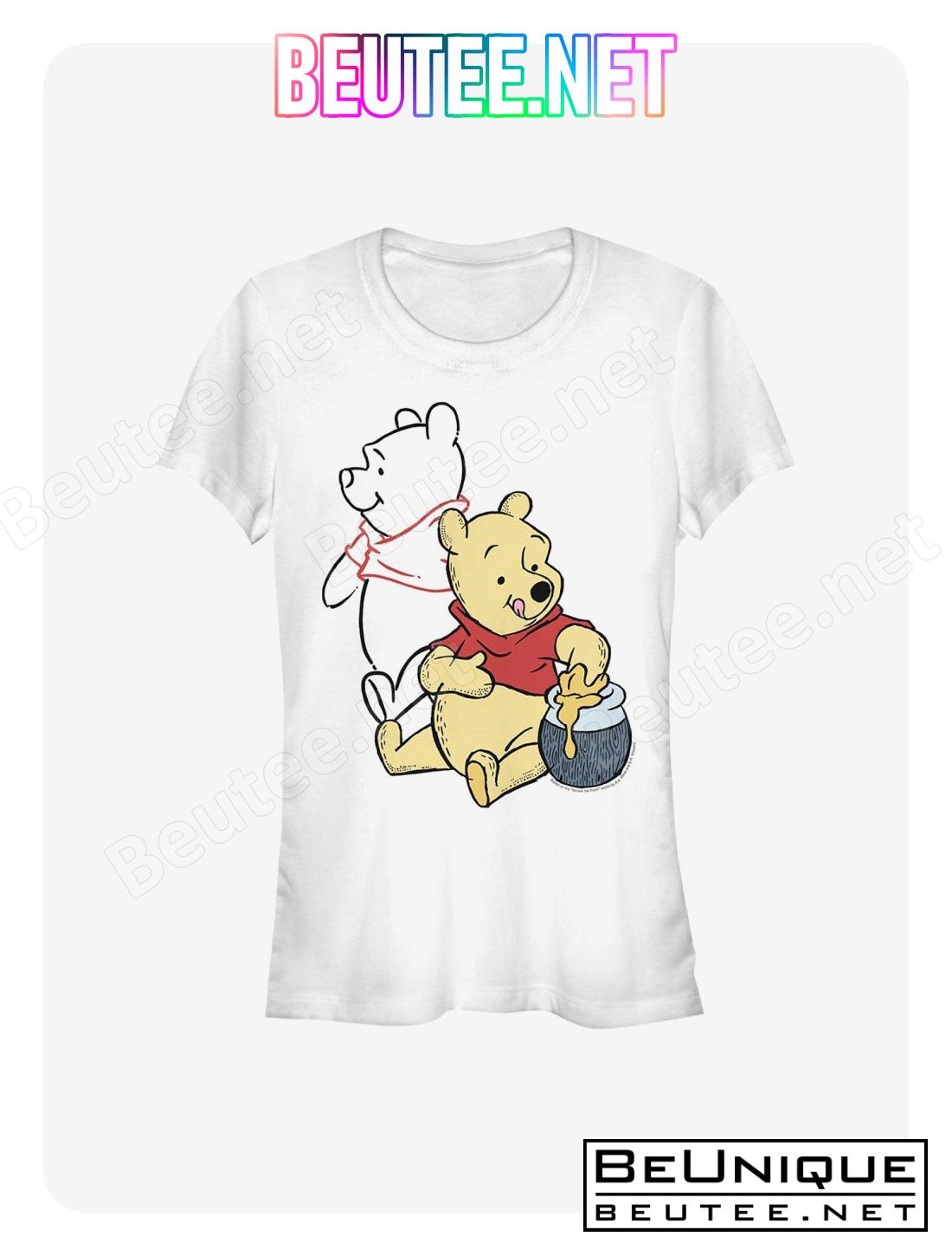 Disney Winnie The Pooh Pooh Line Art Girls T-Shirt