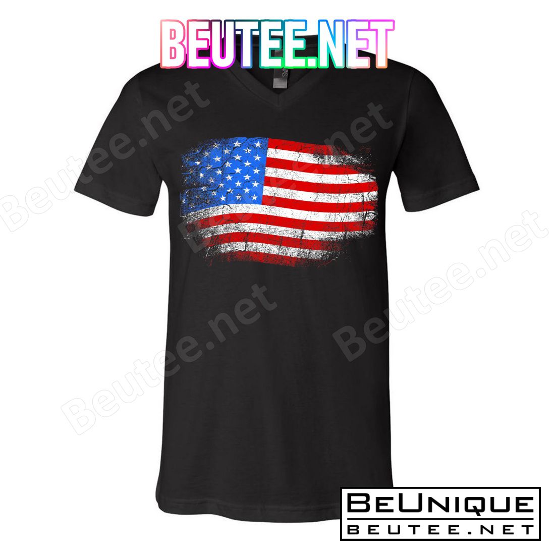 Distressed USA Waving Flag T-Shirts