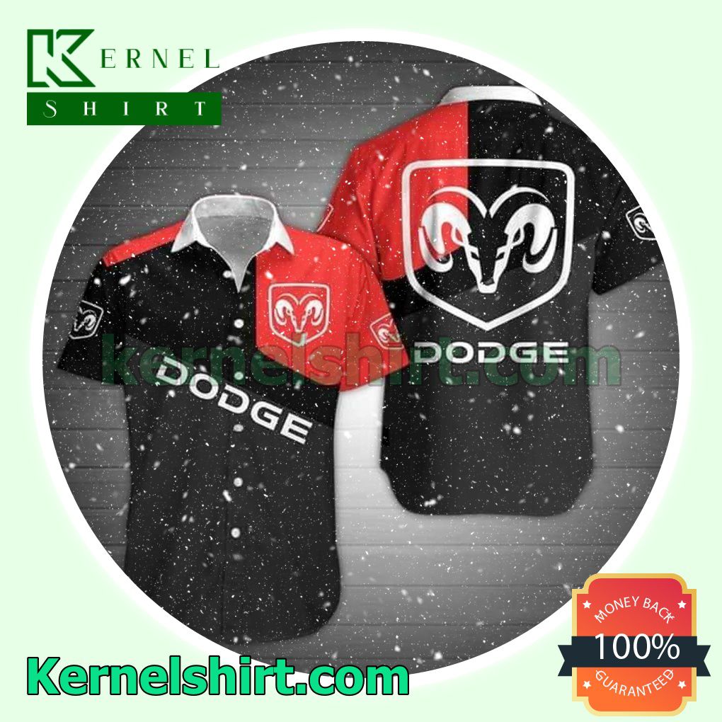 3D Dodge Logo Red And Black Beach Shirt