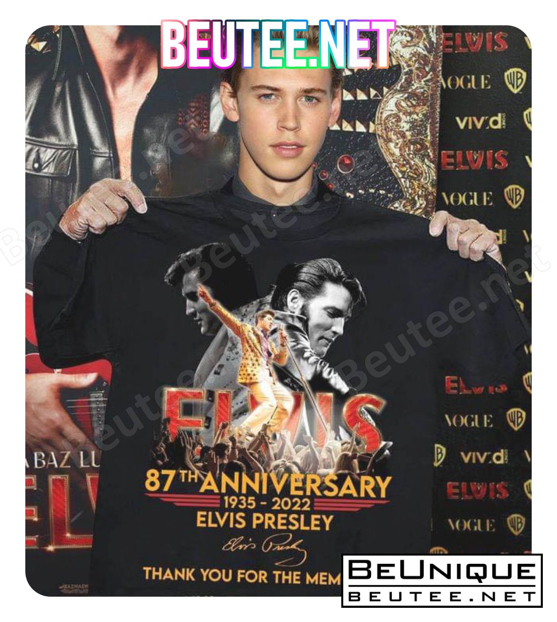 Elvis 87th Anniversary 1935-2022 Elvis Presley Signature Thank You For The Memories Shirt