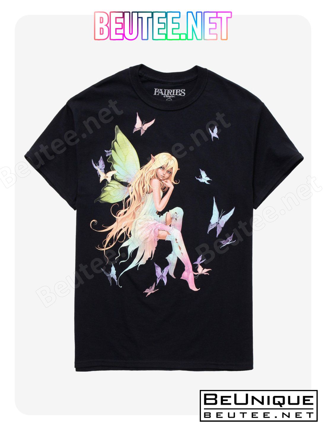 Fairies By Trick Pastel Butterfly Fairy Boyfriend Fit Girls T-Shirt