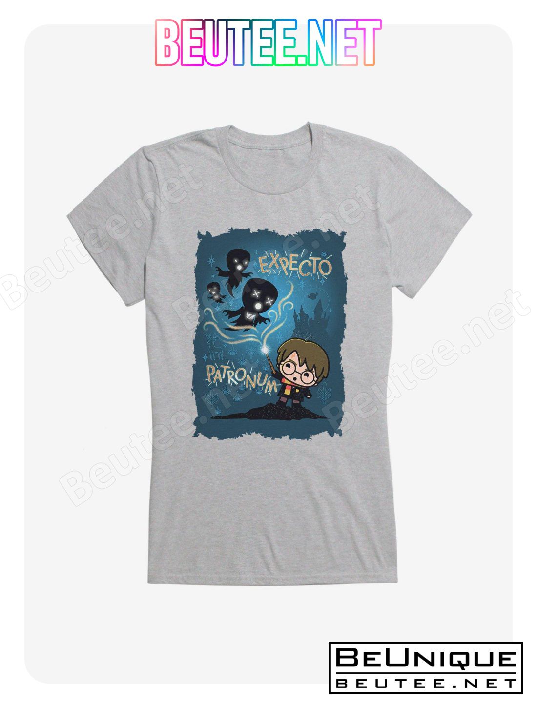 Harry Potter Expecto Patronum Blue Background Girls T-Shirt