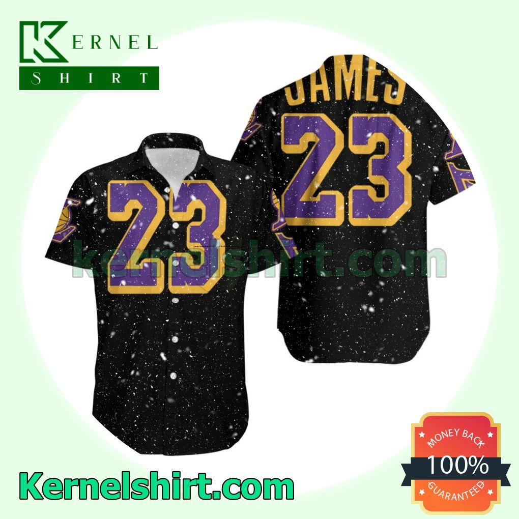 Los Angeles Lakers 23 Lebron James Black Beach Shirt
