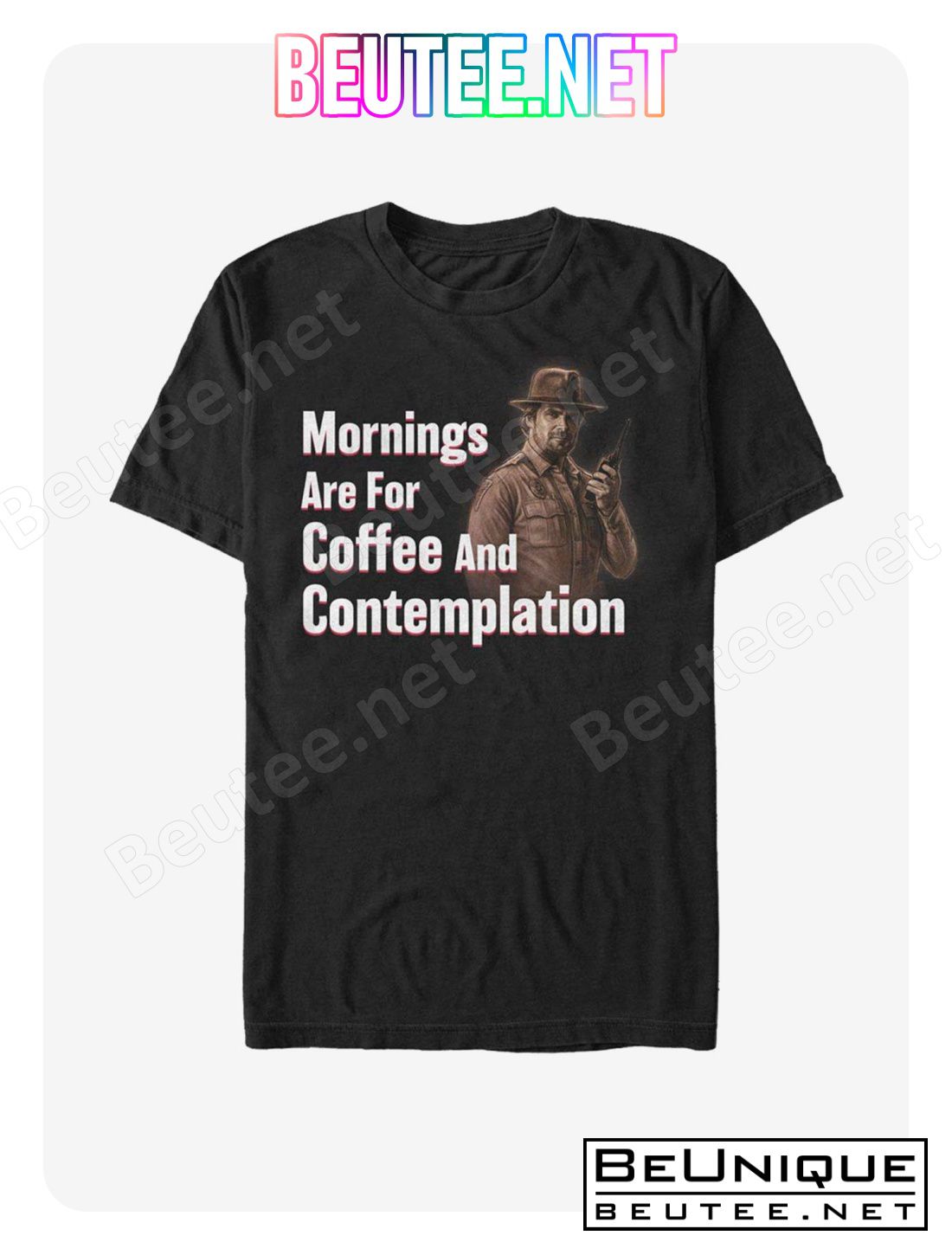 Mens Tee - Coffee and Contemplation - BLACK