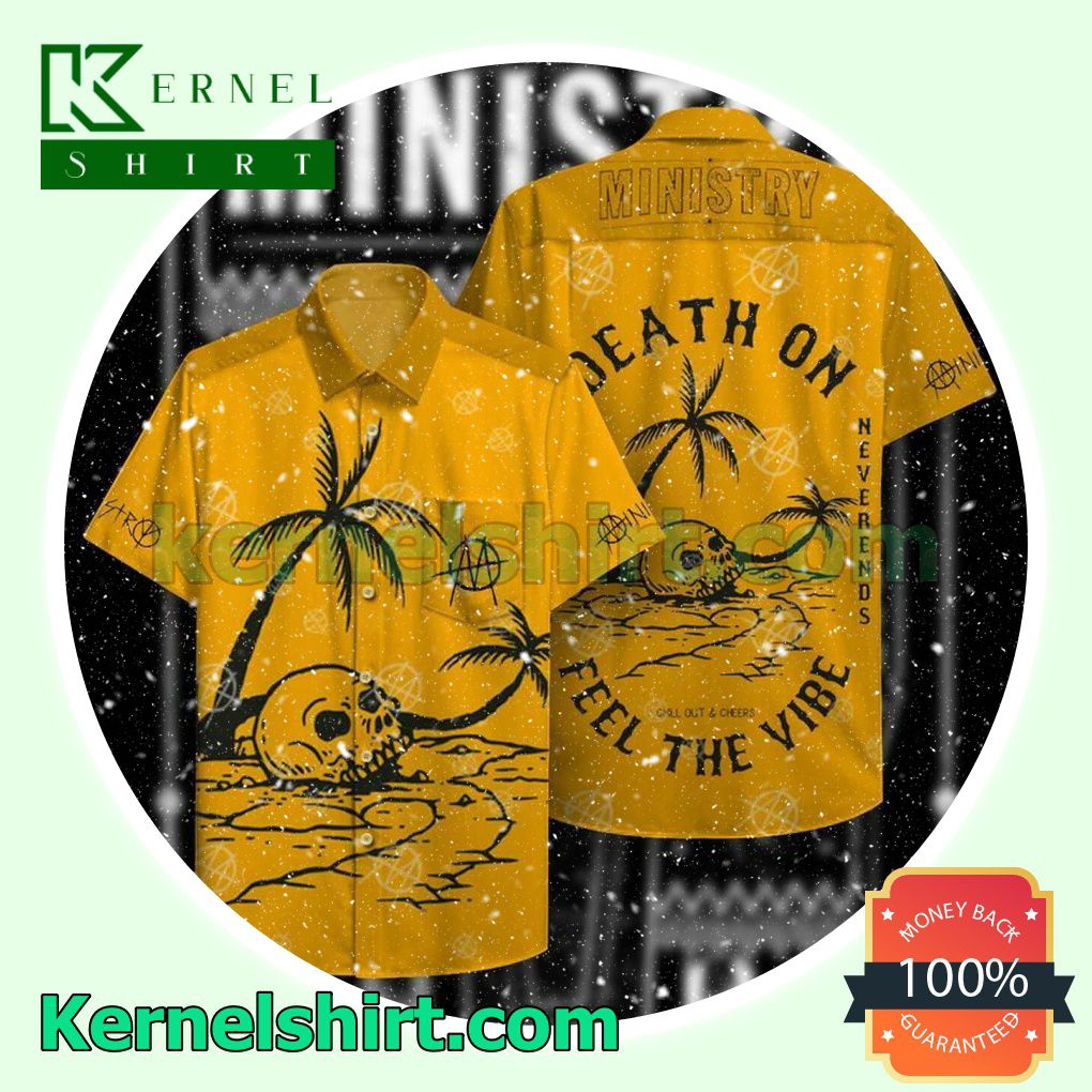 Ministry Band Death On Never Ends Feel The Vibe Yellow Beach Shirt