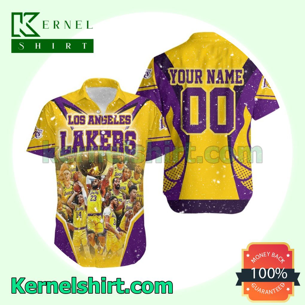 Personalized Champions Los Angeles Lakers Western Conference Yellow Beach Shirt