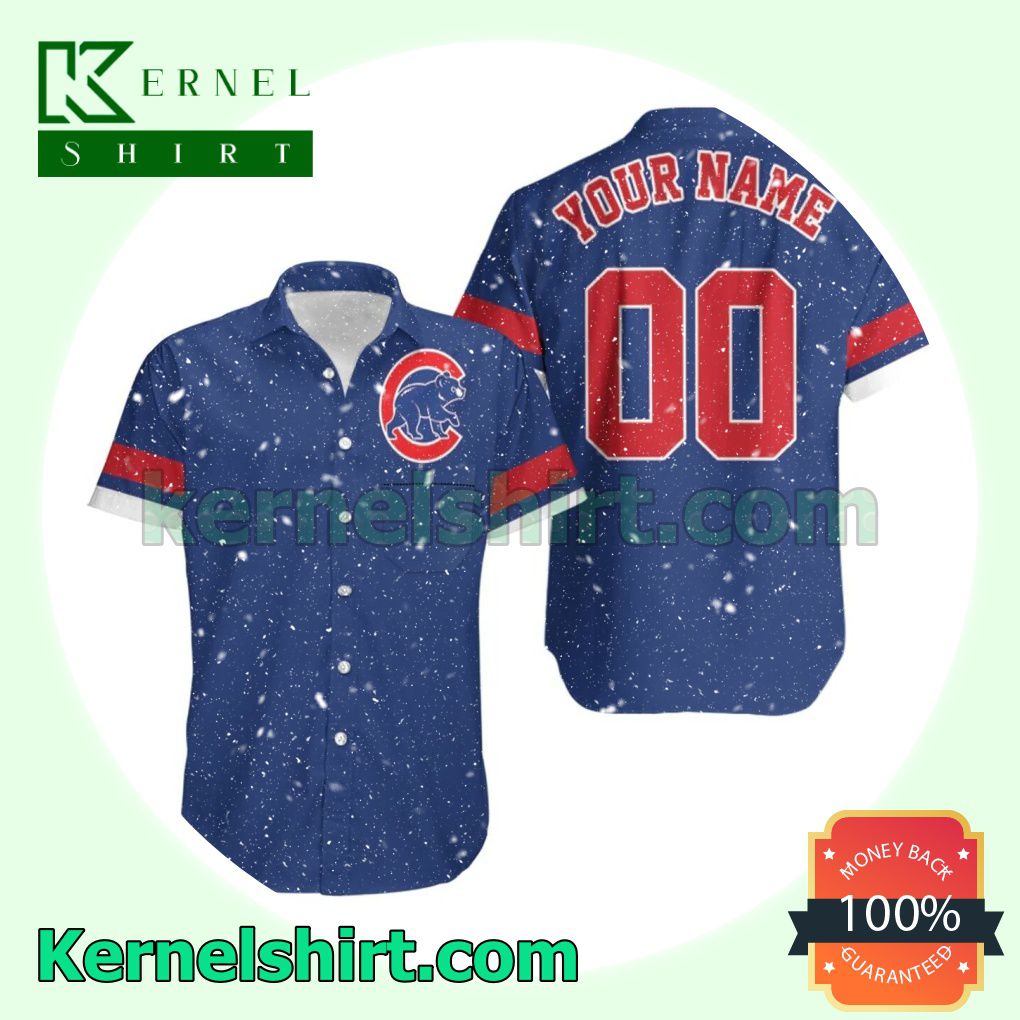 Personalized Chicago Cubs Royal Jersey Inspired Style Beach Shirt