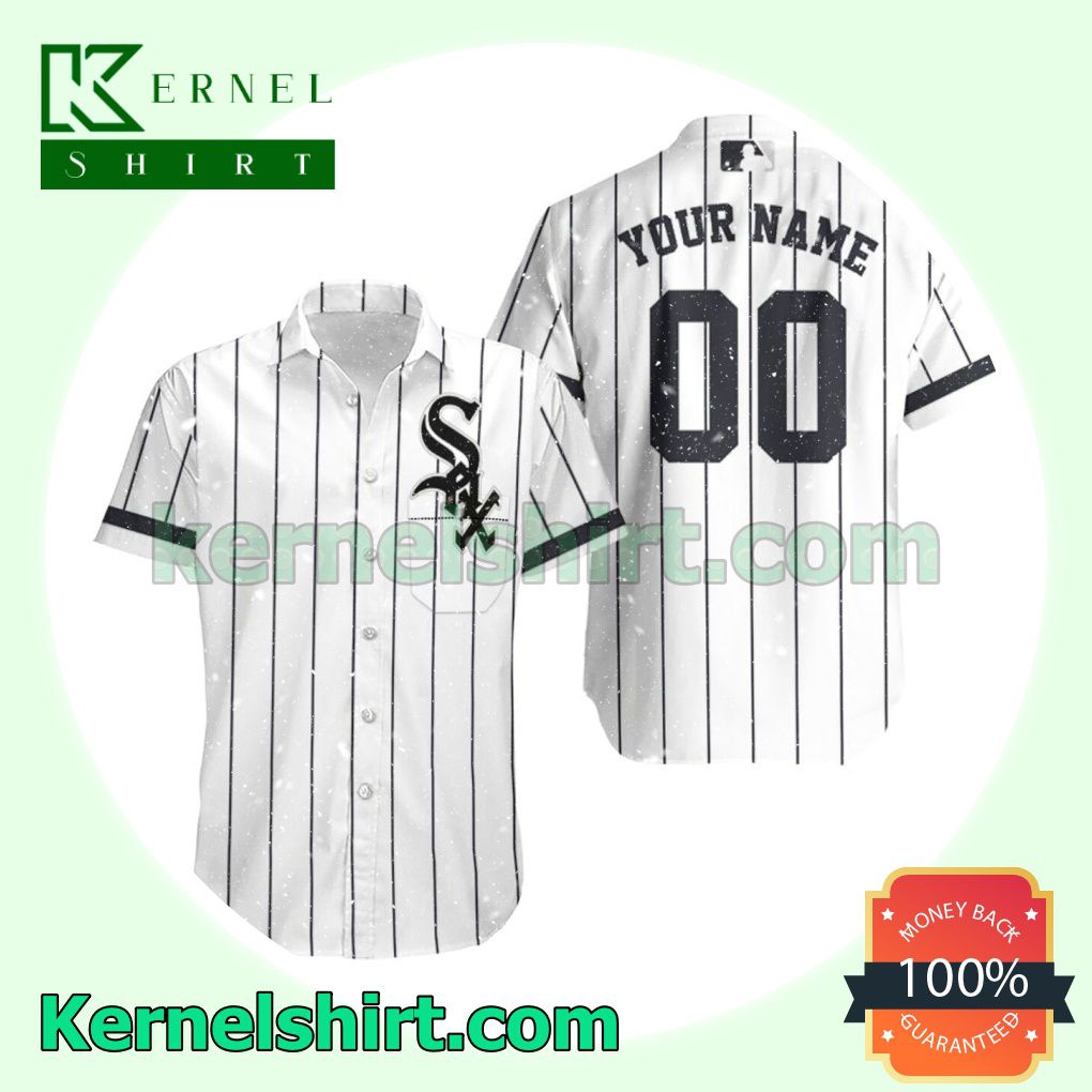 Personalized Chicago White Sox Thin Black Stripe Beach Shirt