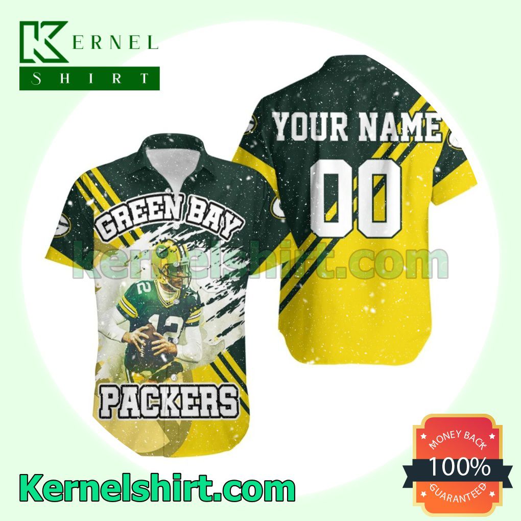 Personalized Green Bay Packers Aaron Rodgers 12 Great Player Beach Shirt